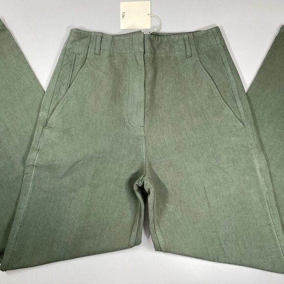 Tibi Barry Dobby Trousers Ash Green Women’s 26